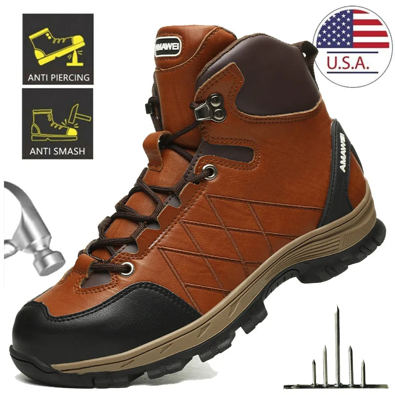 Safety Shoes Men Work Sneakers Indestructible Puncture-Proof