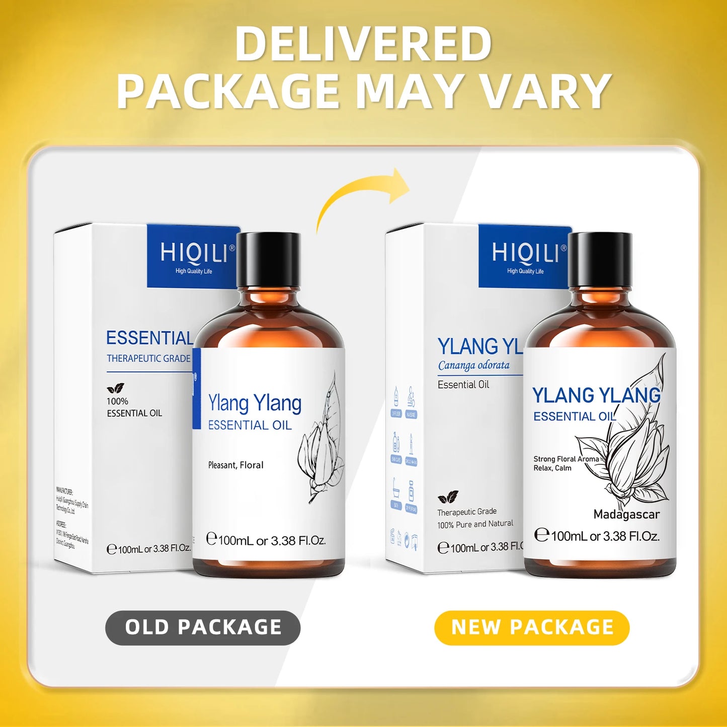 HIQILI 100ML Ylang Ylang Essential Oils for Aromatherapy