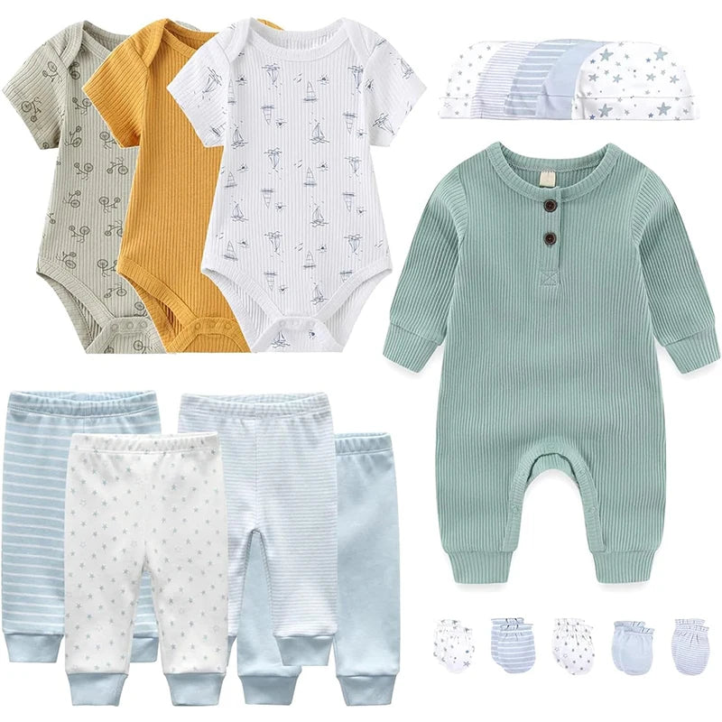 Unisex 100% Cotton Fashion Baby Boys & Girls 18 Piece Set