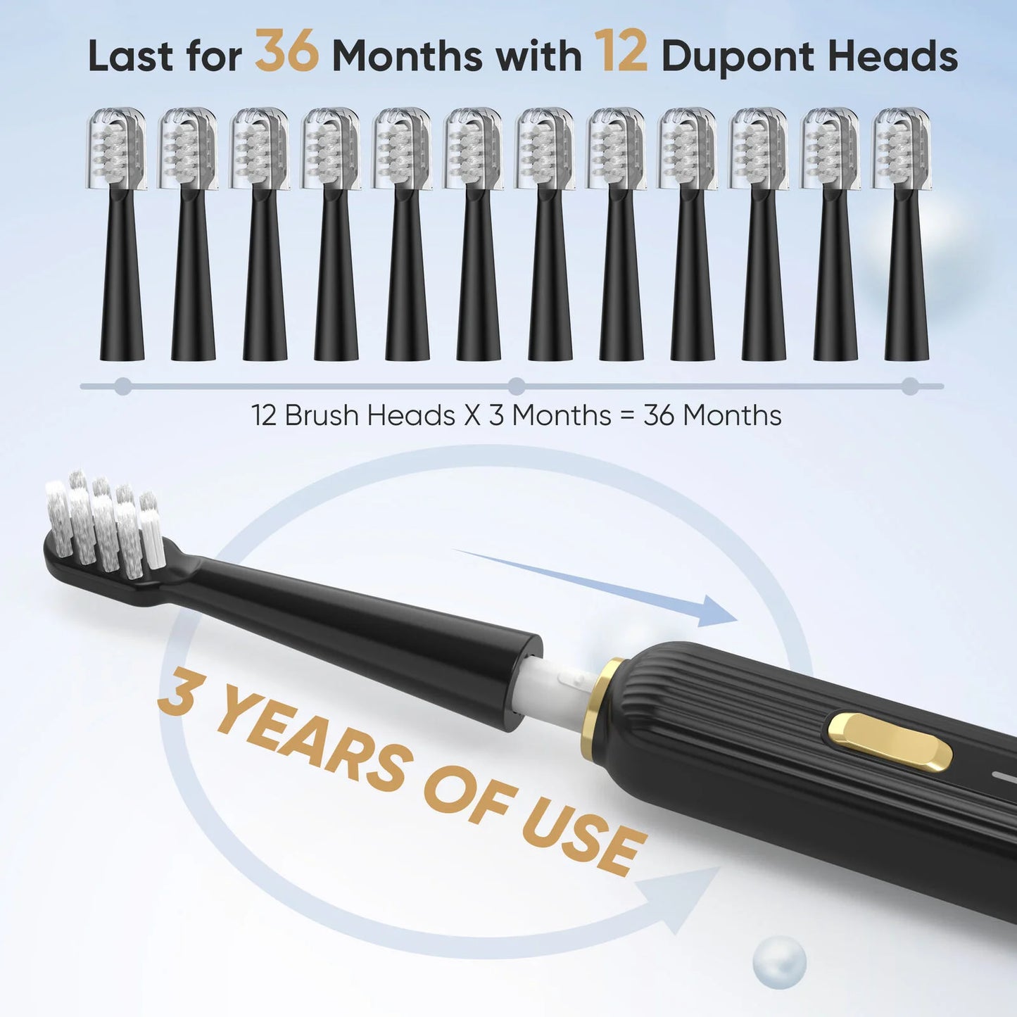 Sejoy Electric Toothbrush with 12 Brush Heads