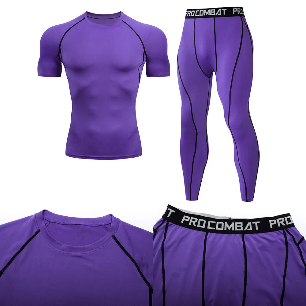 2pcs Men's Compression Sportswear Suit GYM Tight Yoga Sets