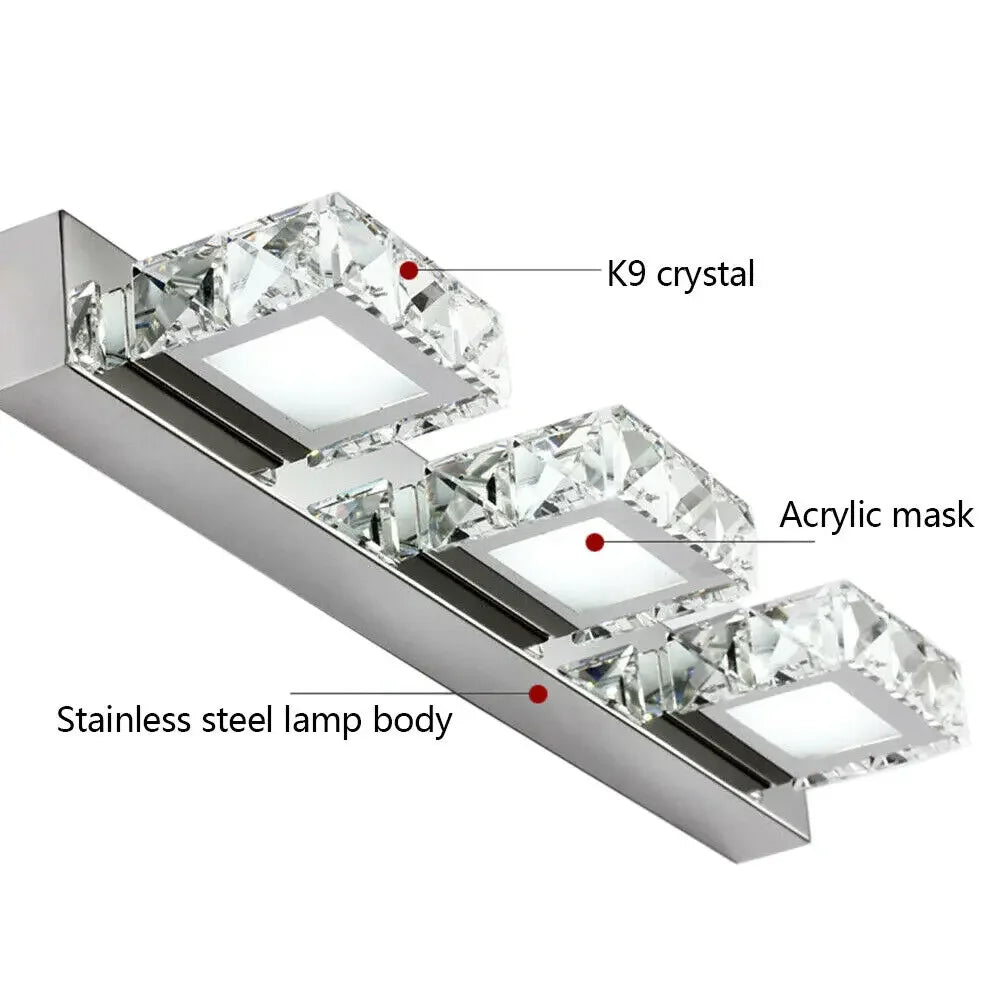 3 LED Bathroom Mirror Lights Modern Vanity Light Wall Mounted Fixture