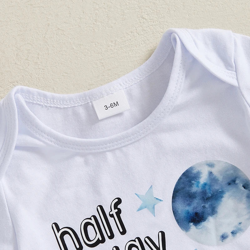 Baby Girl Half Birthday Outfits Floral Print Bodysuit Set