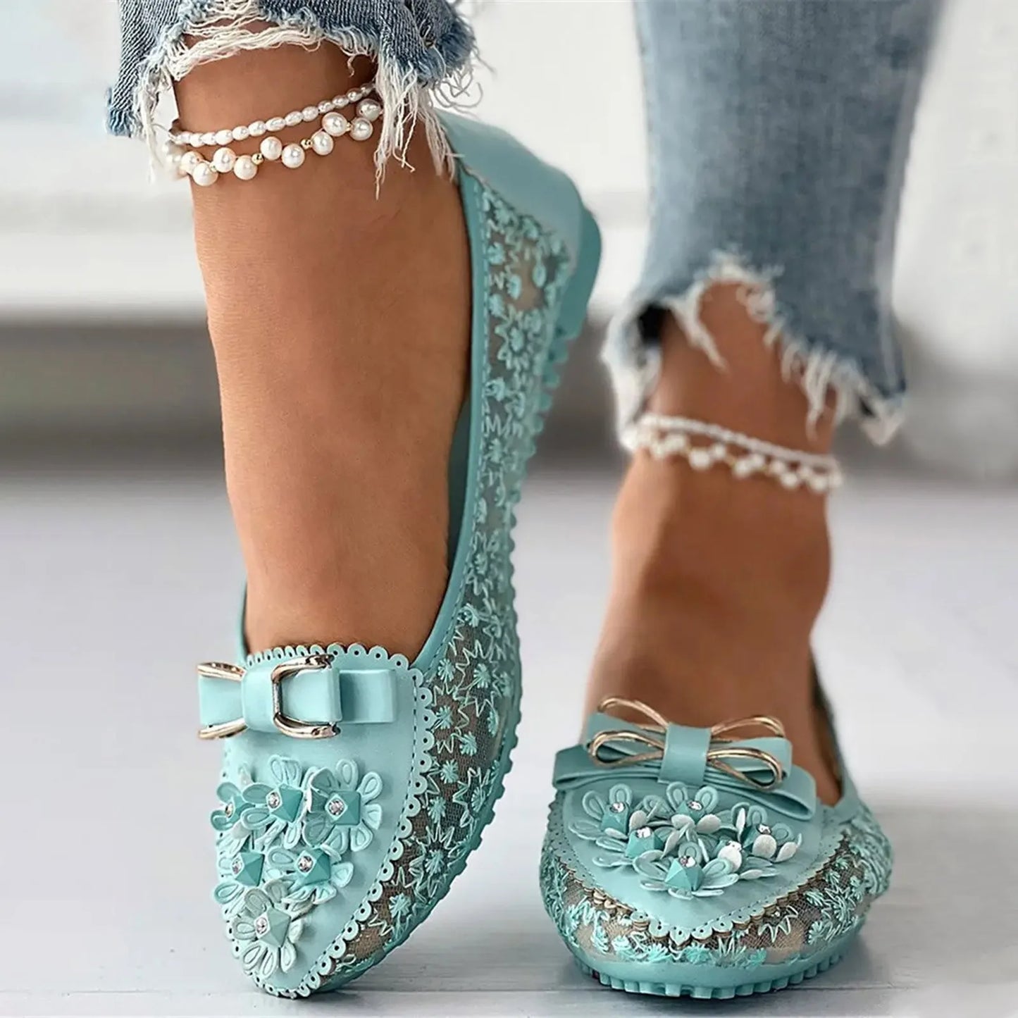 Women's Leather Shoes Soft Sole Women Summer Single Shoes Slip On Shallow Mouth Sandals Elegant Office White Female Footwear