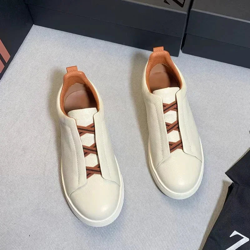 2025 Luxury Mens Casual Shoes Triple Stitch Suede Leather Sneakers