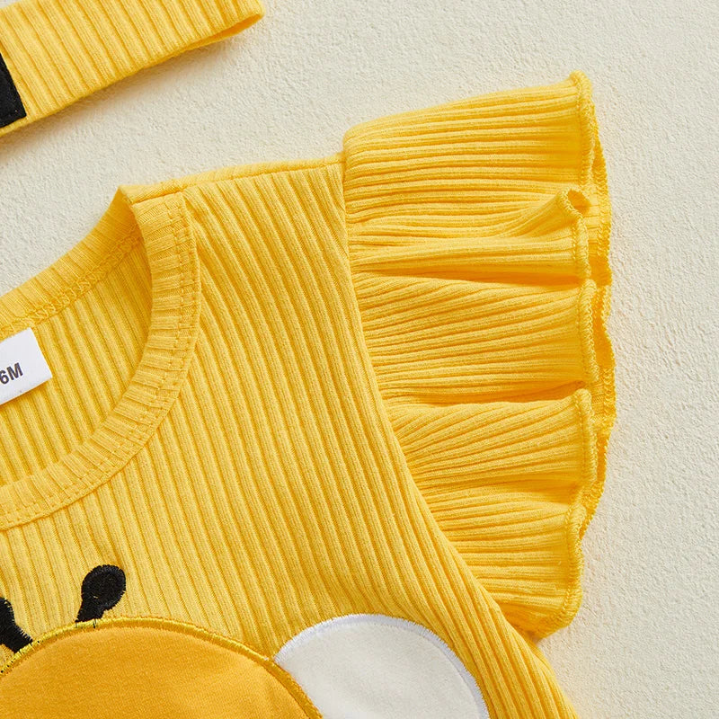 Toddler Girl Floral Print Sleeveless Romper Ruffle Shorts Set