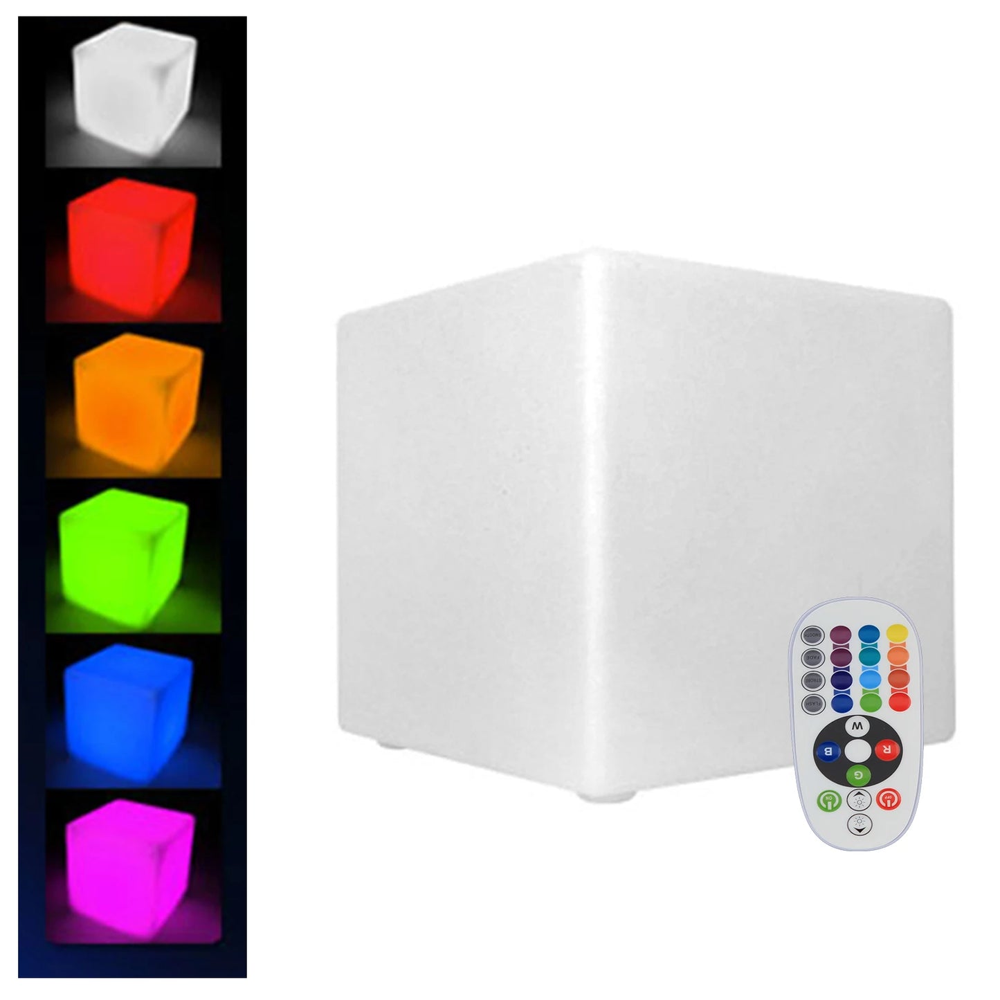 Loyalheartd 17 Inch LED Cube Light Pub Bar Stool 16 RGB Color Changing Chair Light with Remote Control Atmosphere Lamp
