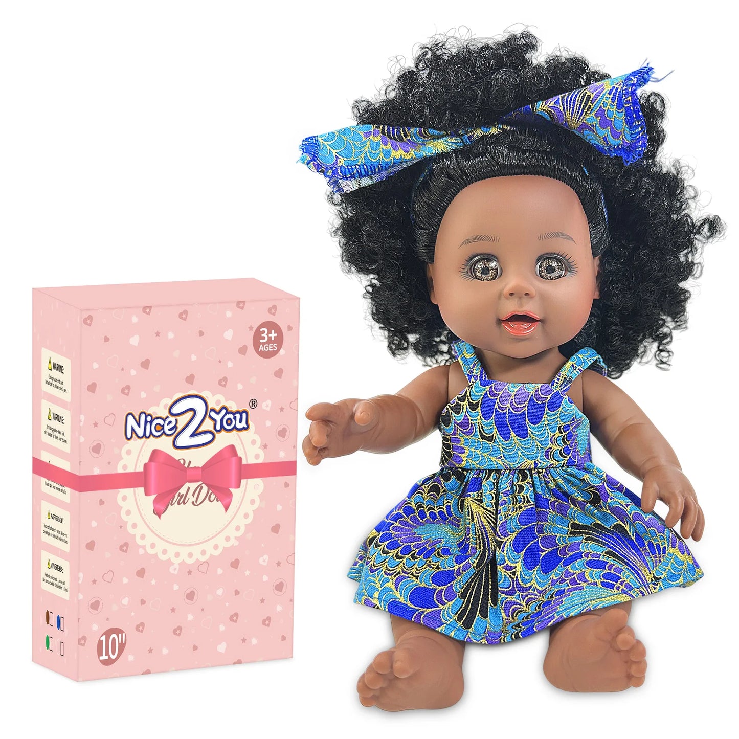 10 Inch Black Baby Doll Realistic Reborn Gift For Kids