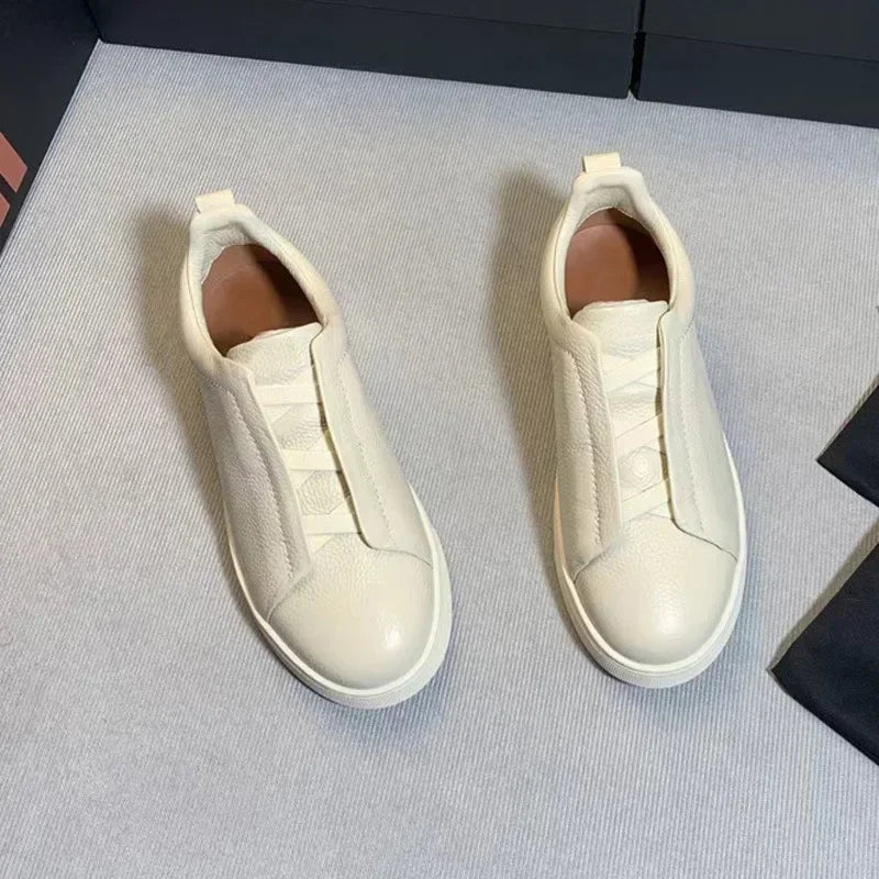 2025 Luxury Mens Casual Shoes Triple Stitch Suede Leather Sneakers