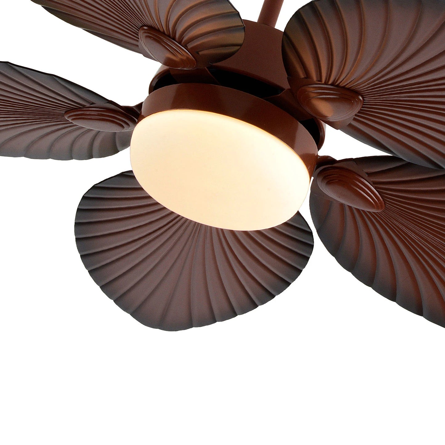 42 Inch Ceiling Fan with Light LED Palm Leaf Chandelier 5 Blade Fan Lamp with Remote Control for Living Room Bedroom