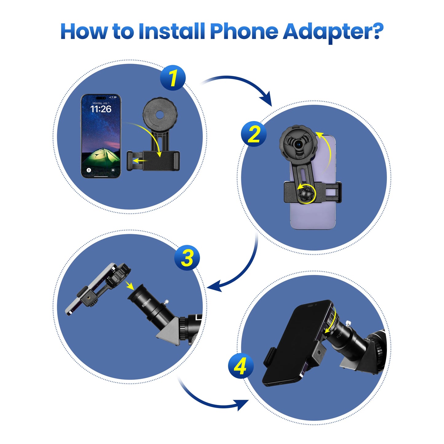 70080 Astronomical Telescope 80mm Lens 210X Moon Watching Mobile Holder Stargazing App for Adults and Kids Gift