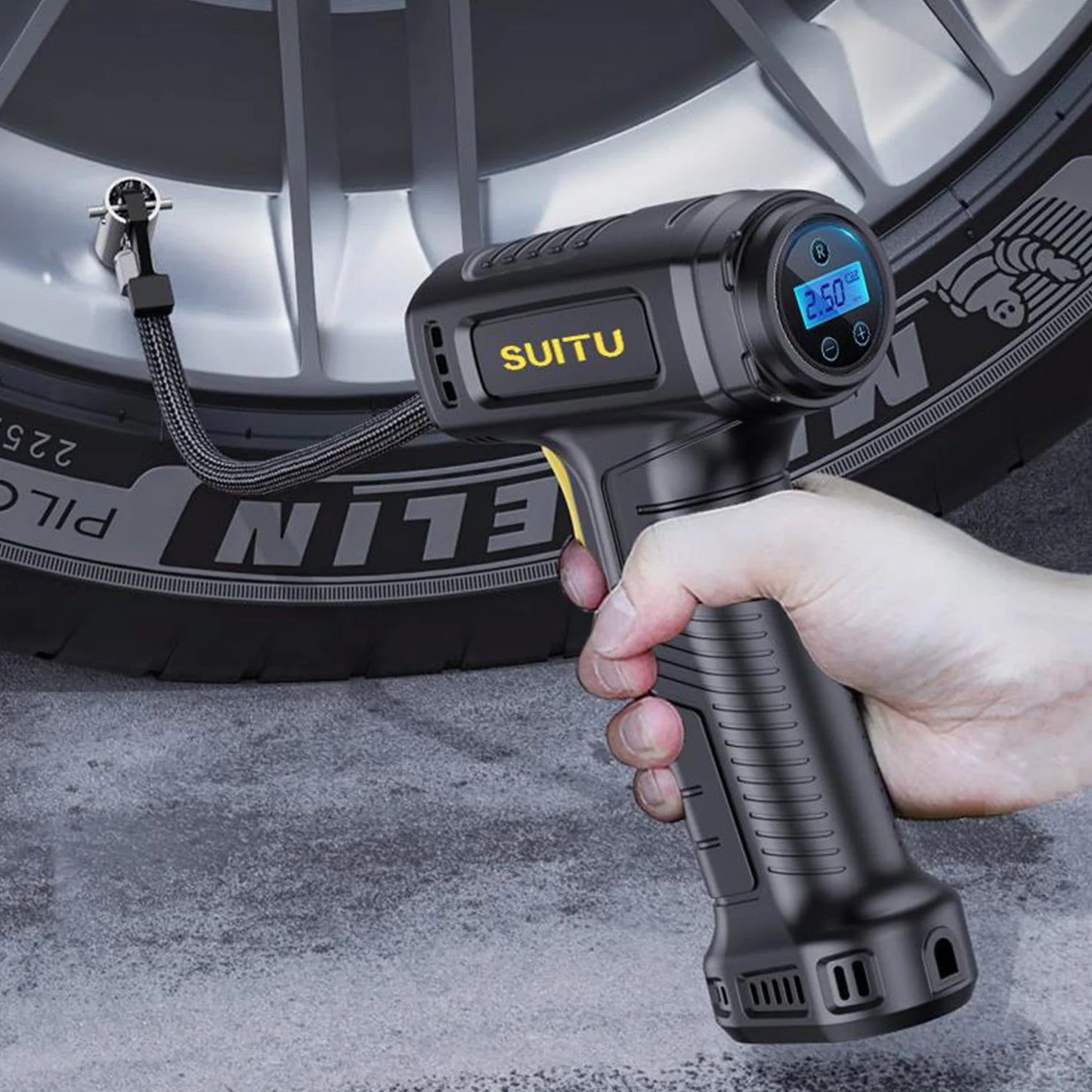 New 120W Handheld Air Compressor Wireless/Wired Inflatable Pump Portable Air Pump Tire Inflator Digital for Car Bicycle Balls