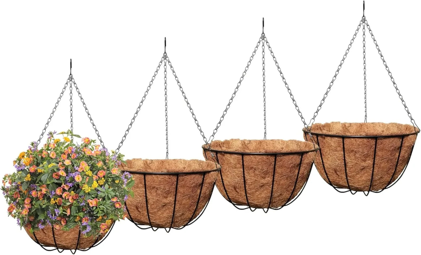 Garden Hanging Baskets 16 Inches Traditional Style Pack of 4