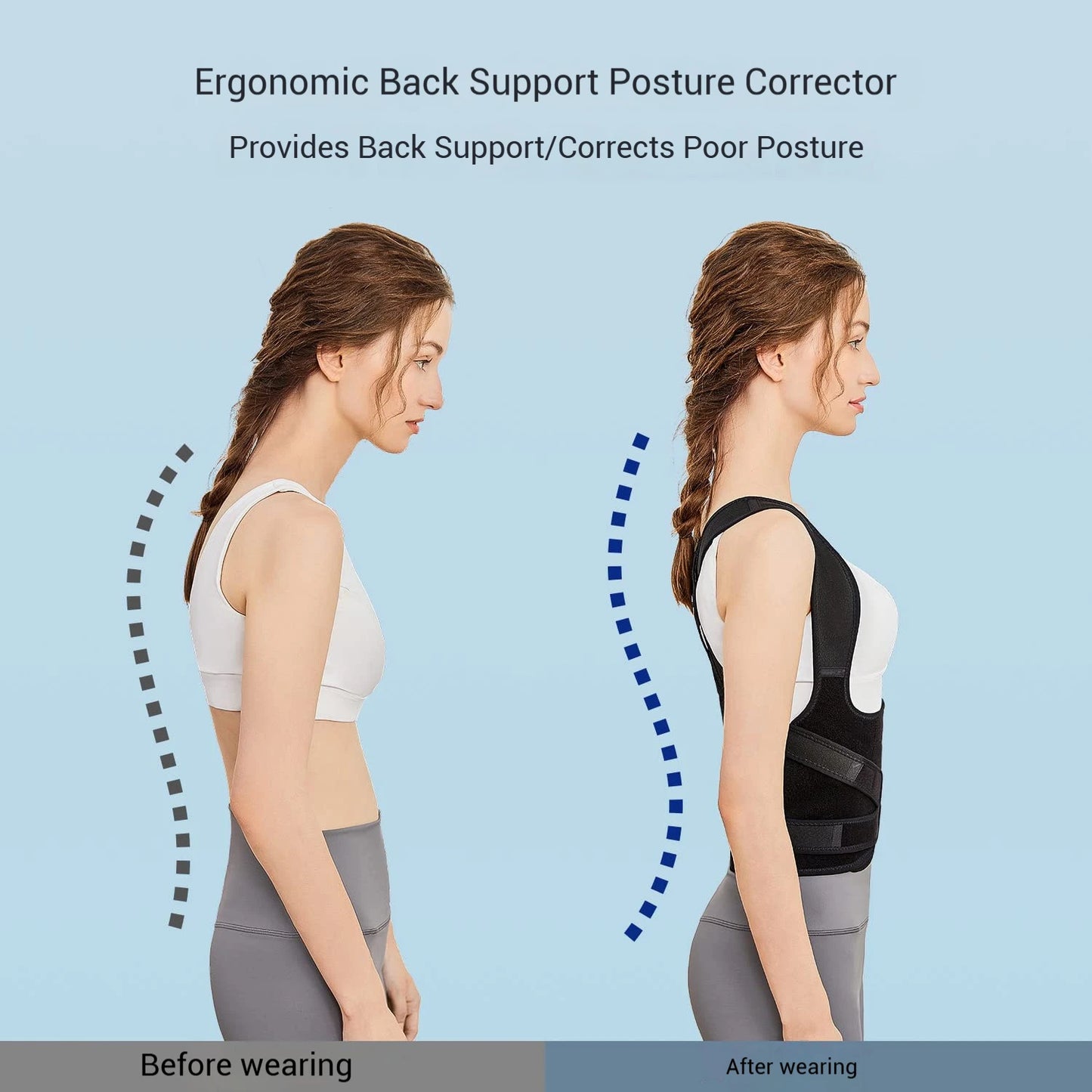Back Support Brace Posture Corrector for Women and Men Anti Hunchback Correction Strap Scoliosis Straightener