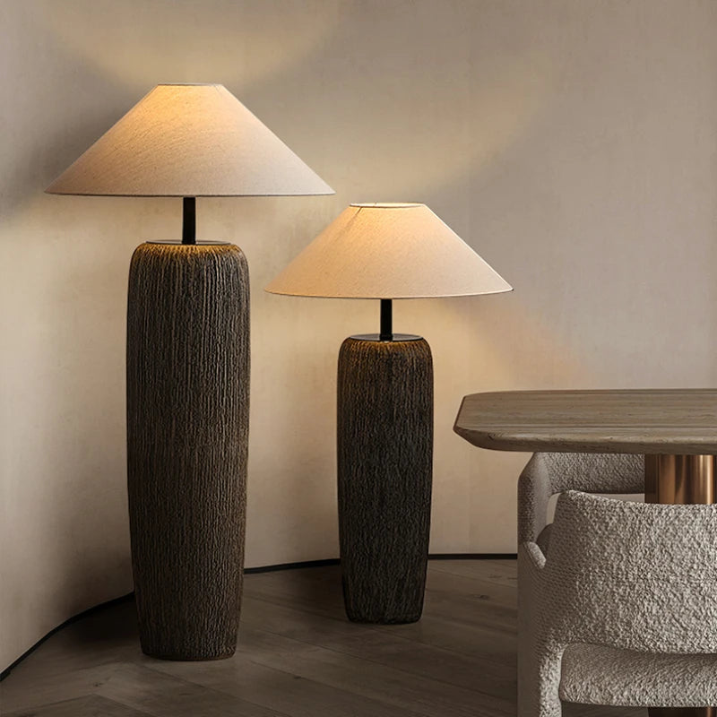 Ceramic Wabi Sabi Style Vintage Japanese Floor Lamp for Living Room Corner Sofa Lounge Standing Light Decoration