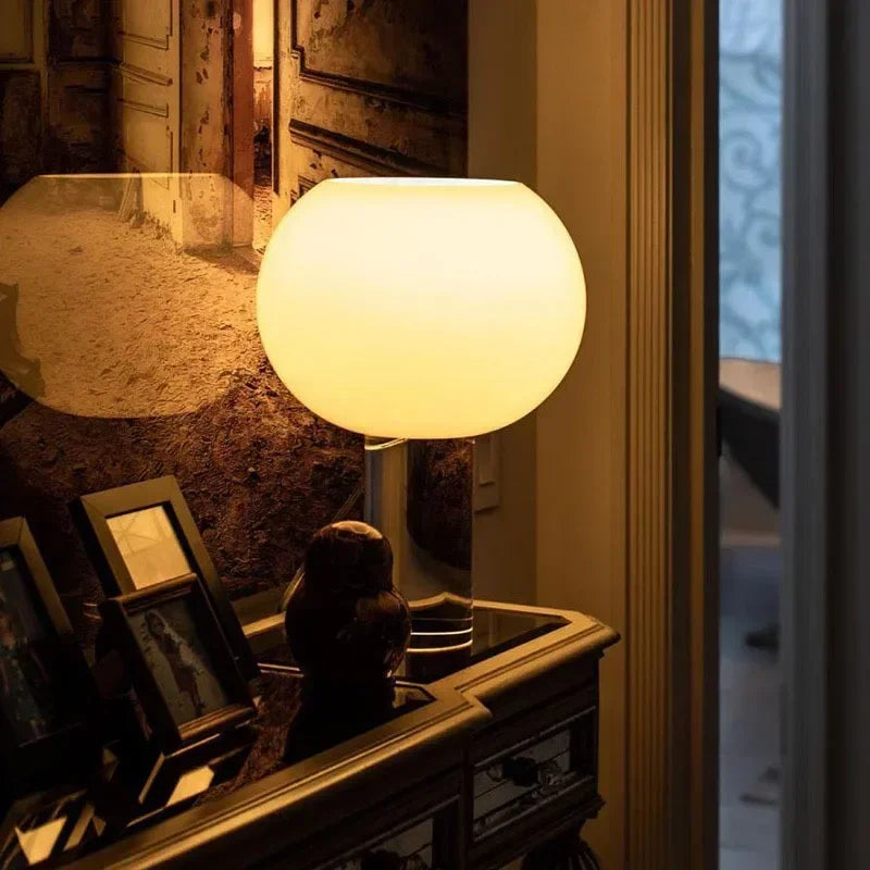 Italian Vintage Glass Desk Lamp for Bedroom Headboard Living Room Study Coffee Table Decoration