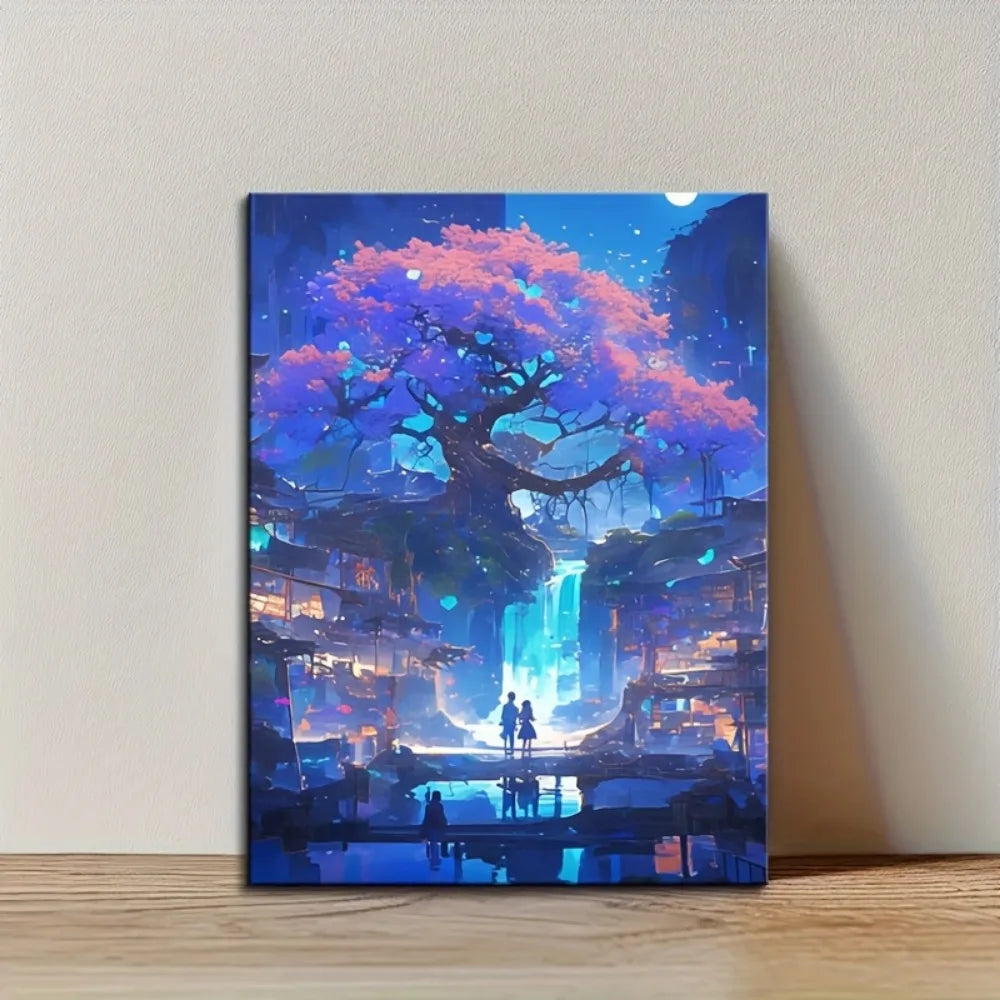 Cherry Blossom Japanese Art Room Aesthetic Poster Gift Wall Art Decoration Printed Poster 1.5 Inch Thick Pine Frame