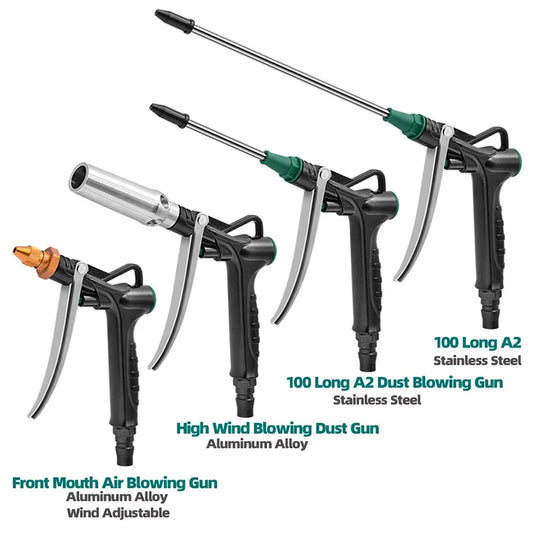 Pneumatic Air Blow Gun High Pressure Dust Aluminum Alloy Pistol Duster Cleaner with Adjustable Muzzle