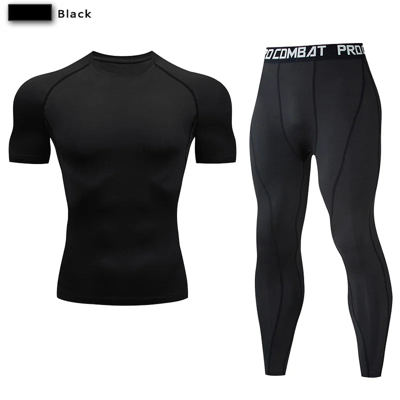 2pcs Men's Compression Sportswear Suit GYM Tight Yoga Sets