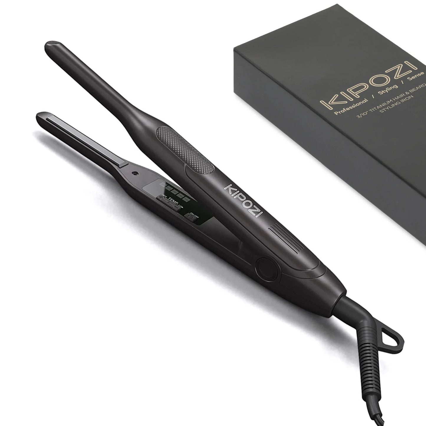 KIPOZI Titanium Small Hair Straightener Short Hair Pixue Cut Titanium Dual Voltage Flat Hair Iron Thin Pencil Beard Straightener