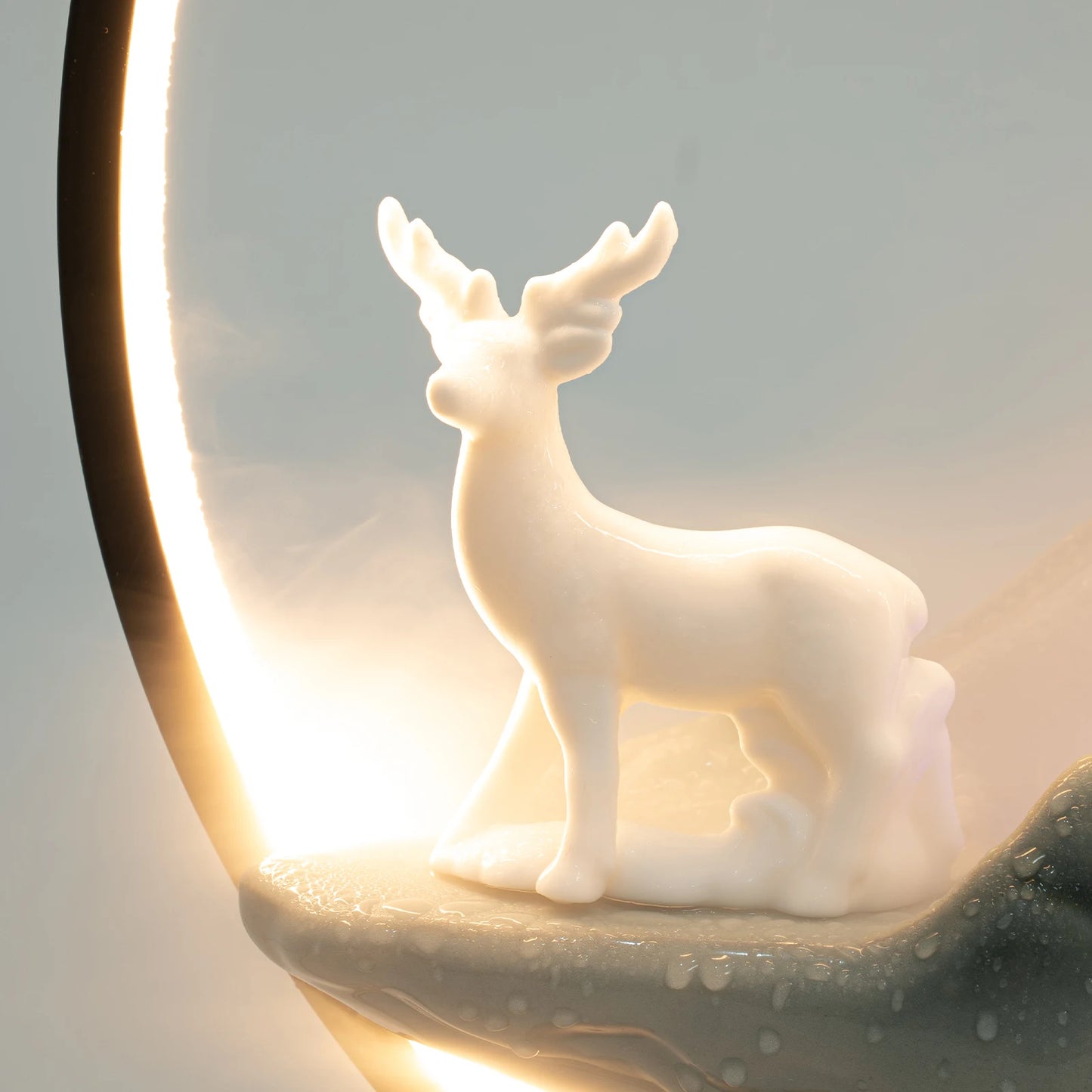 Tabletop Fountain with LED Lights Indoor Rockery Waterfall Decor