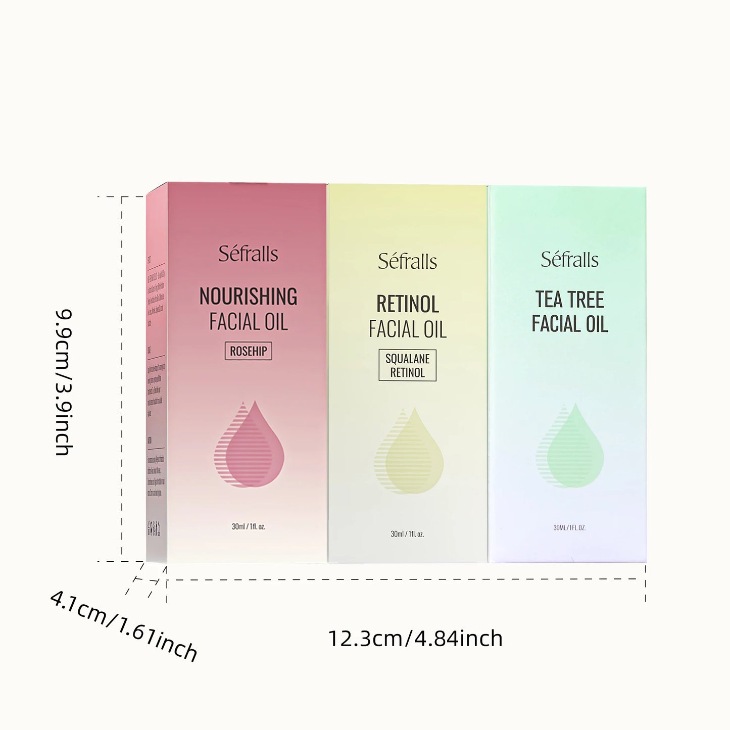 Séfralls Retinol Rosehip Tea Tree Facial Oils Set 30ml