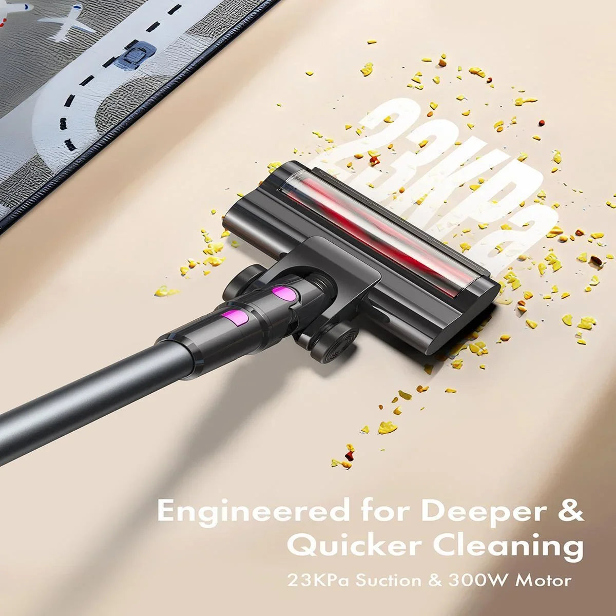 Homeika Cordless Vacuum Cleaner 23KPa 48 Minutes Powerful Suction LED Display Lightweight Stick Vacuum for Hard Floor Carpet and Pet Hair