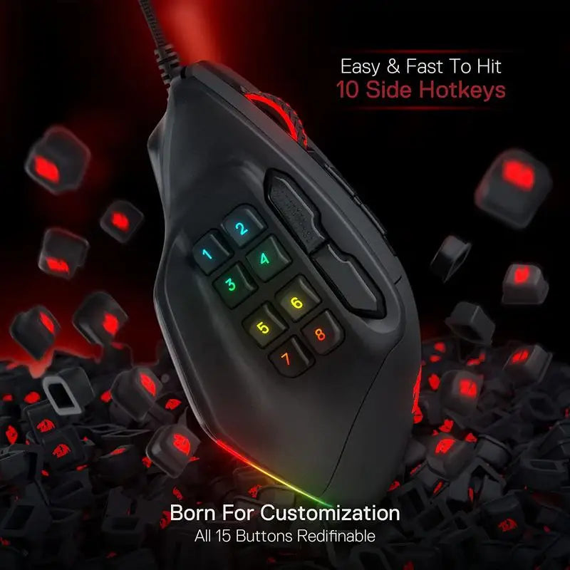 Redragon M811 Aatrox MMO Gaming Mouse,