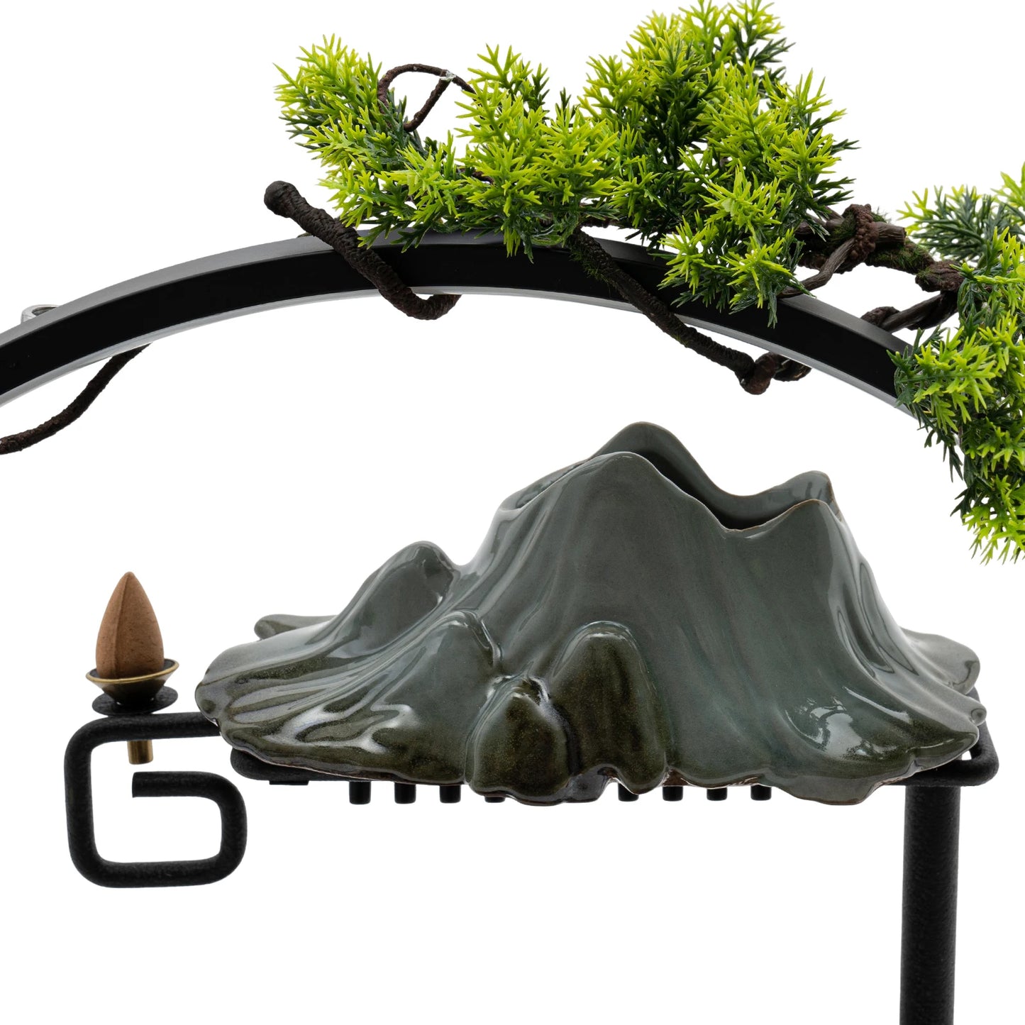 Tabletop Fountain with LED Lights Indoor Rockery Waterfall Decor