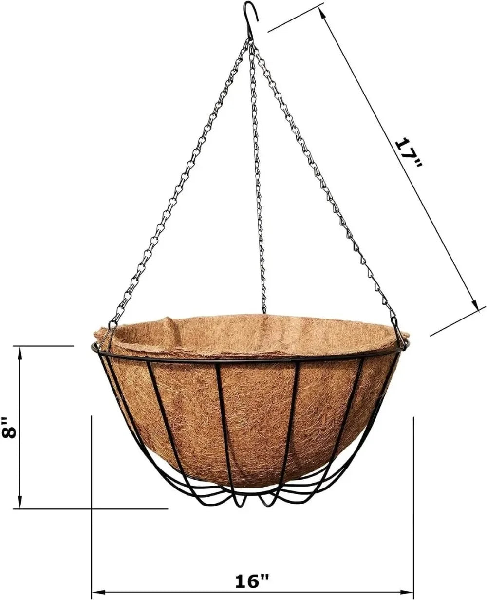 Garden Hanging Baskets 16 Inches Traditional Style Pack of 4