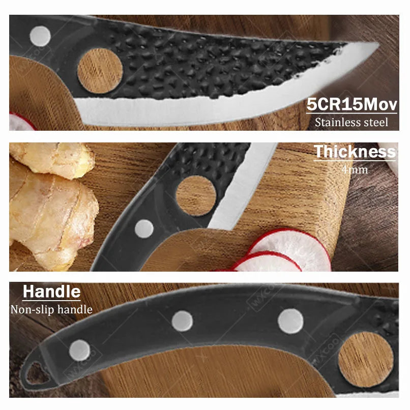 1pc,Kitchen Knife, Hand-forged Kitchen Boning Knife with Cover