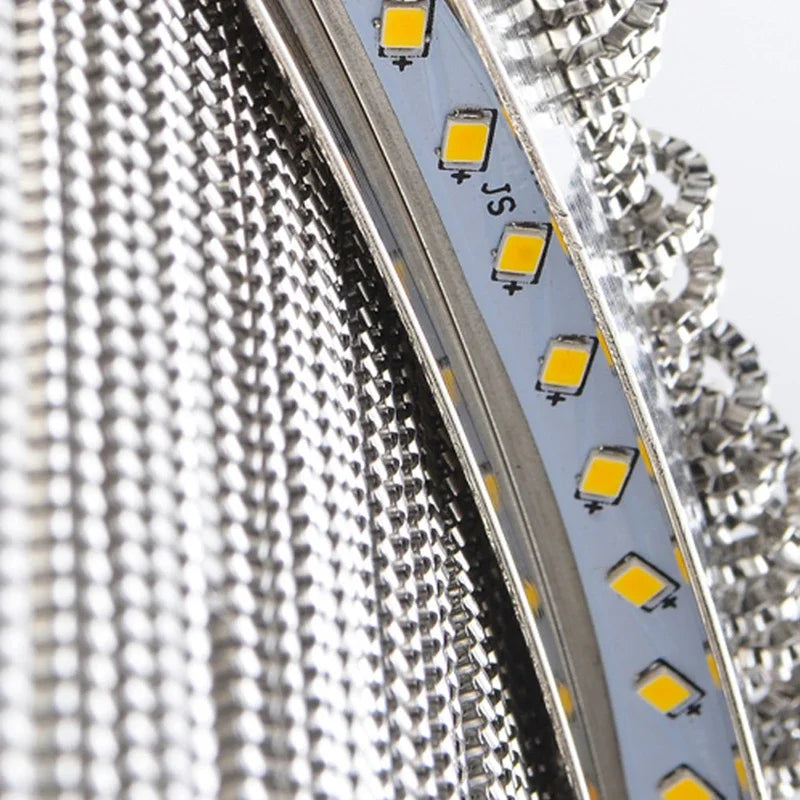 Ceiling Chandelier Gold Chains Remote Modern Tassel Aluminum Chain LED Pendant Light Kitchen Living Room Hanging Lamp