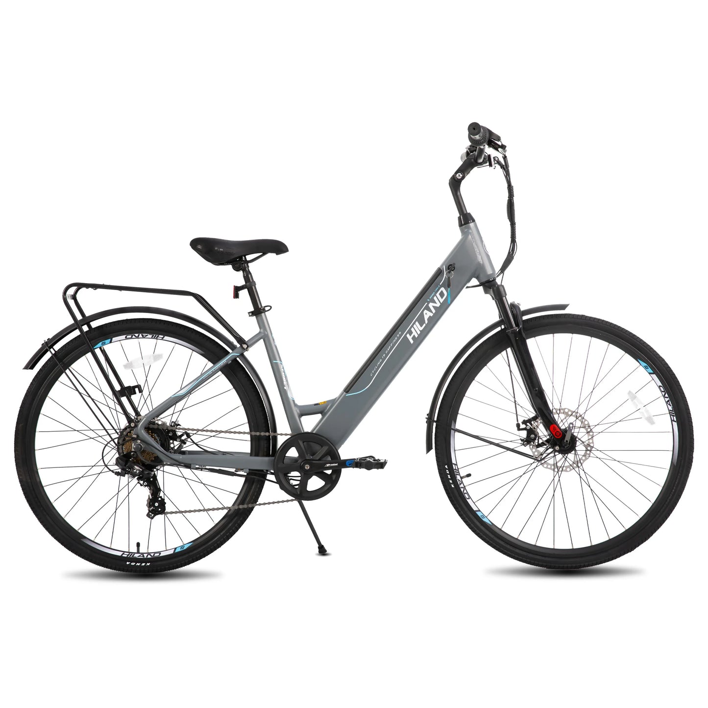 HILAND electric road bike, detachable lithium battery, commuting electric bike, Including shelves, 250W, with LCD display