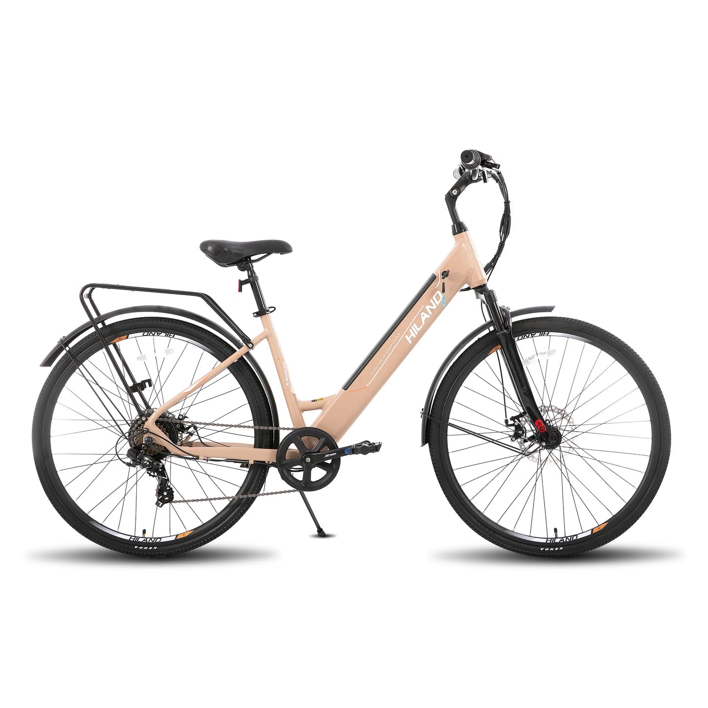 HILAND electric road bike, detachable lithium battery, commuting electric bike, Including shelves, 250W, with LCD display
