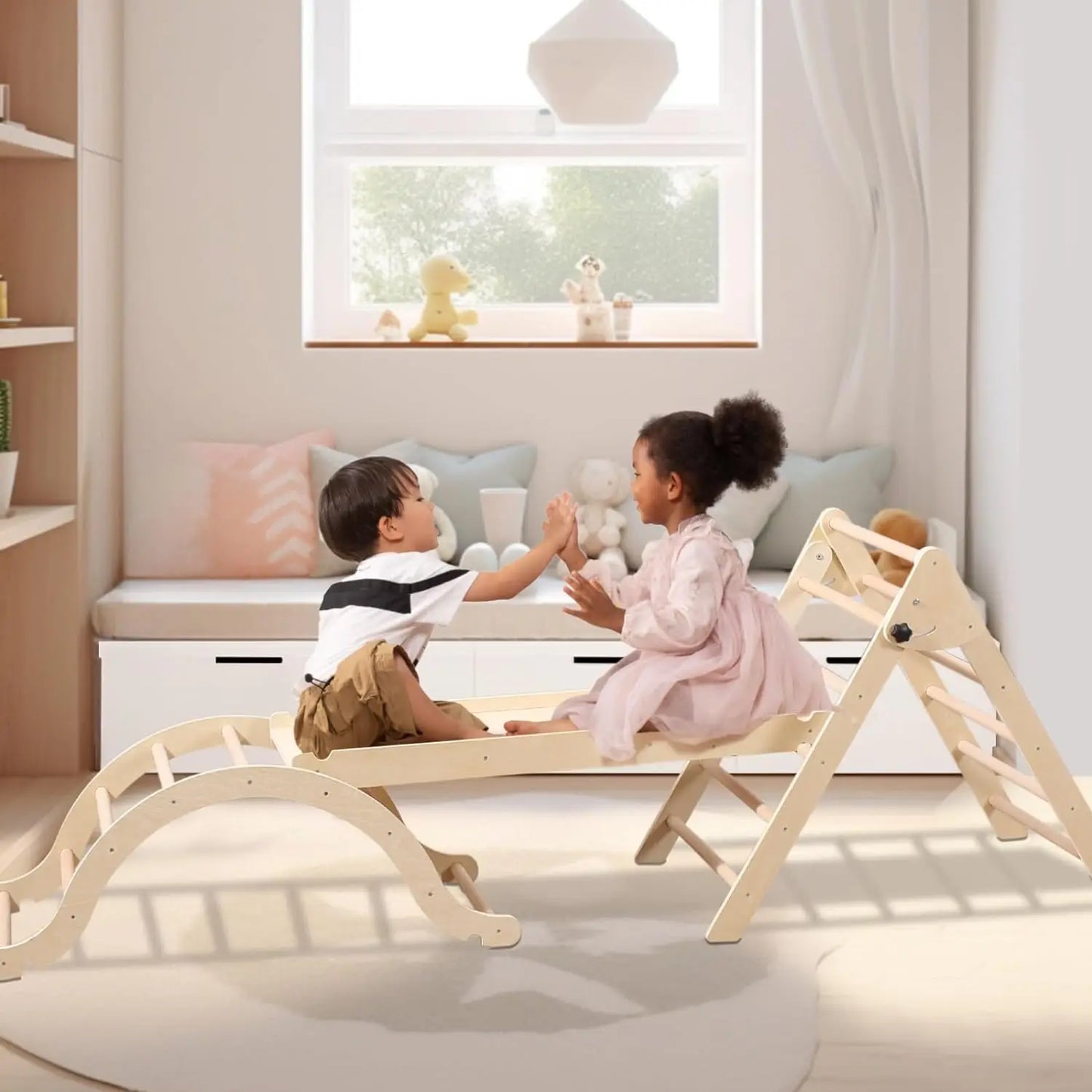 Medium Foldable Triangle Set with Sliding Ramp & Climbing Arch