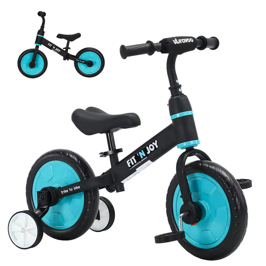 Ubravoo Fit N Joy Beginner Toddler Training Bicycle for Boys Girls 2 to 4 Years 4 in 1 Kids Balance Bike with Pedals and Training Wheels