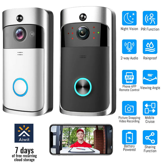 Smart WiFi Video Doorbell IP65 Waterproof Home Doorbell Phone