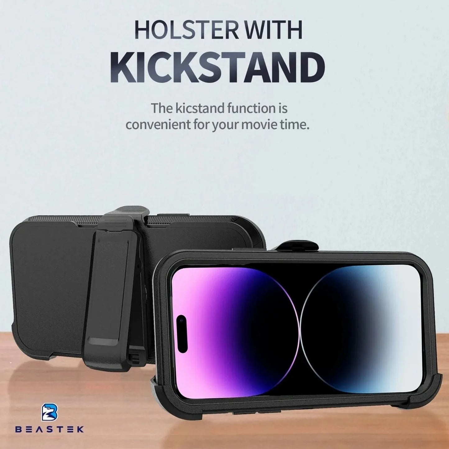 3 In 1 Heavy Shockproof PC TPU Rugged Phone Case with Belt Clip for iPhone 14 13 12 11 15 16 Pro Max Mini XR XS Max X SE 7 8 Plus