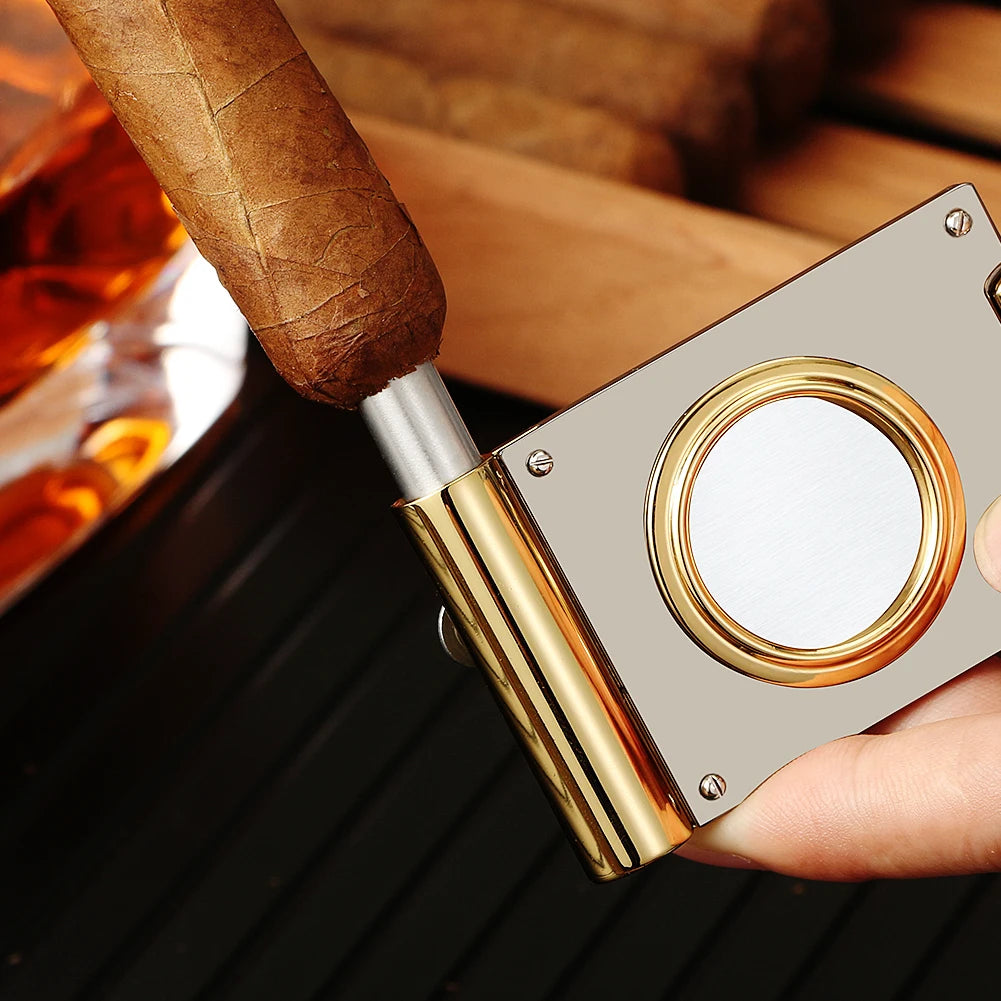 Galiners Cigar Cutter Guillotine With Cigar Punch Hole Drill Opener Stainless Steel Tobacco Cutting Accessories Tool