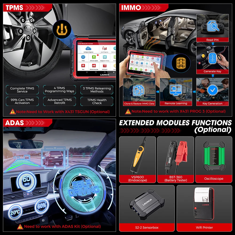 Launch X431 Pro Elite CANFD DOIP Car Full System Diagnostic Tool ECU Coding Bi-Directional Control 31 Plus Reset OBD2 Scanner