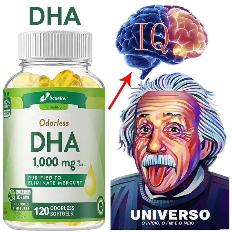 DHA Supplement Fish Oil Omega-3 1240 mg 120 Capsules
