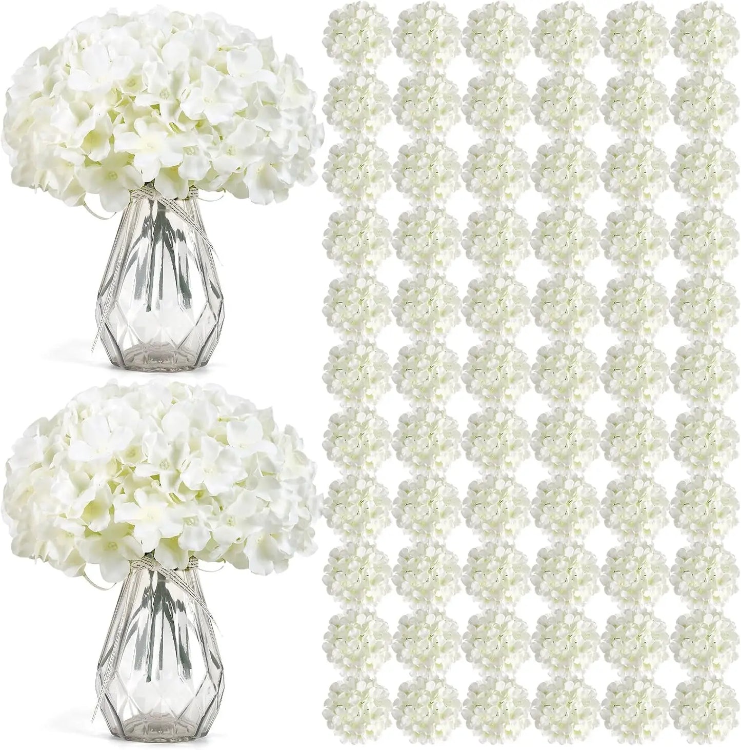 104 PCS Full Hydrangea Flower for Wedding Decor Ivory