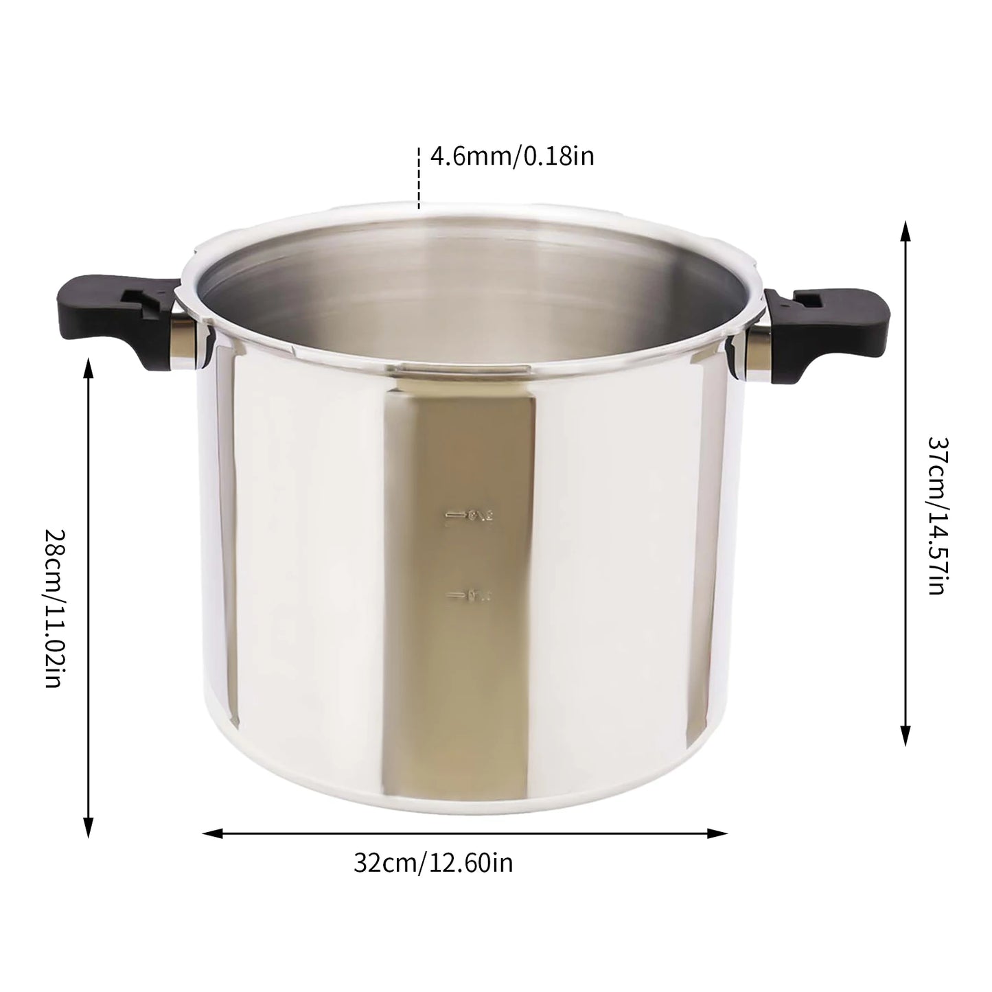 22L Large Capacities Pressure Cooker 90Kpa Commercial Stainless Steel Explosion-Proof Pressure Cooker For Gas Stoves 32*28cm