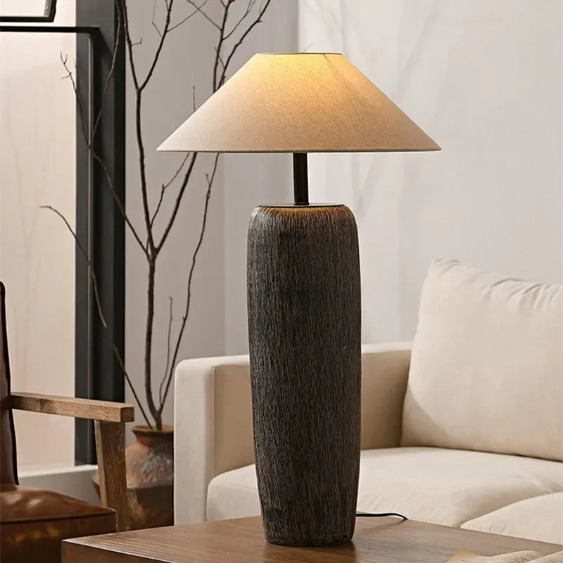 Ceramic Lamp Wabi Sabi Style Vintage Japanese Floor Lamp for Living Room Corner Sofa Lounge Standing Light Decoration
