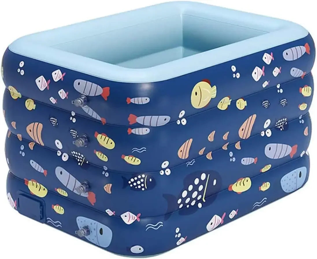 Deep Sea Blue Wireless Inflatable Family Pool for Kids
