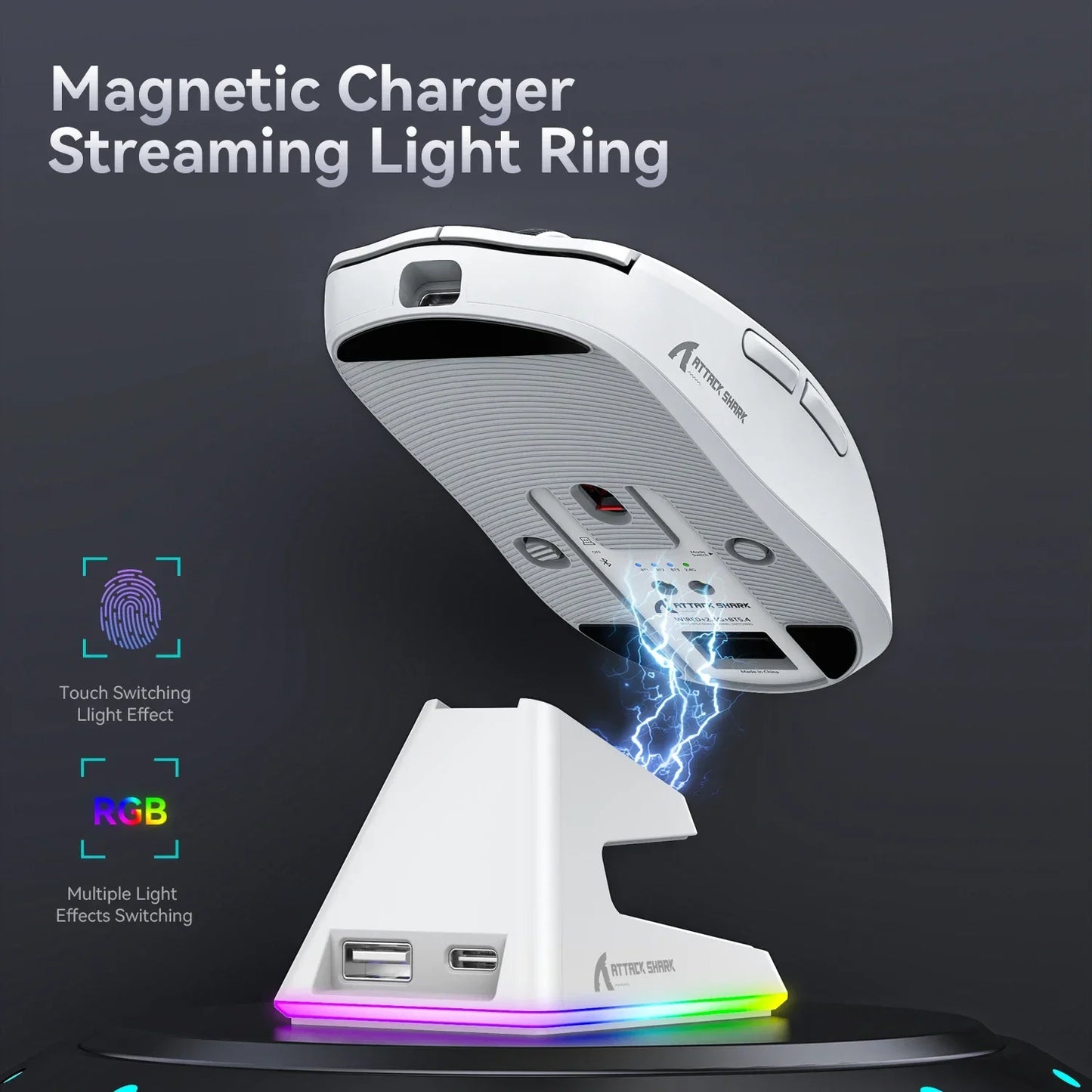 3395 Bluetooth Mouse,Connection,RGB Touch Magnetic Charging