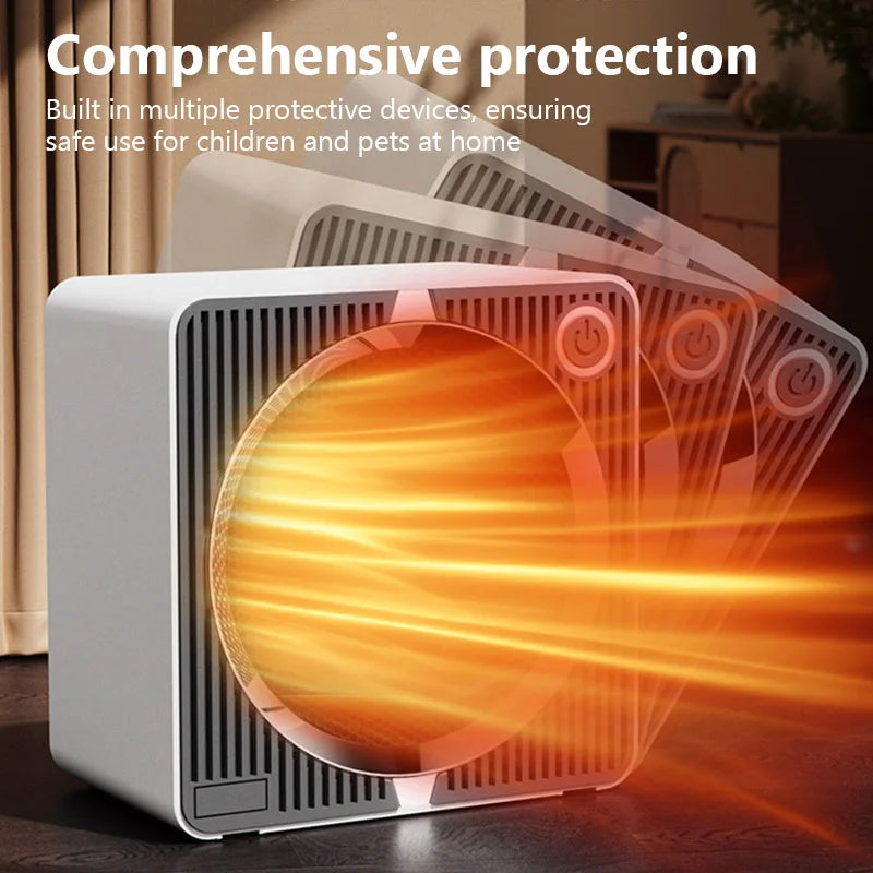 500W Electric Heater PTC Ceramic Heating Hot Air Blower Home Room Small Desktop Fan Heater Winter Low-power Electric Warm Stove