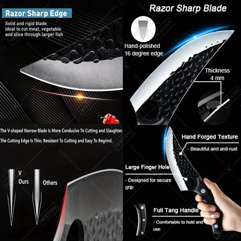 1pc,Kitchen Knife, Hand-forged Kitchen Boning Knife with Cover