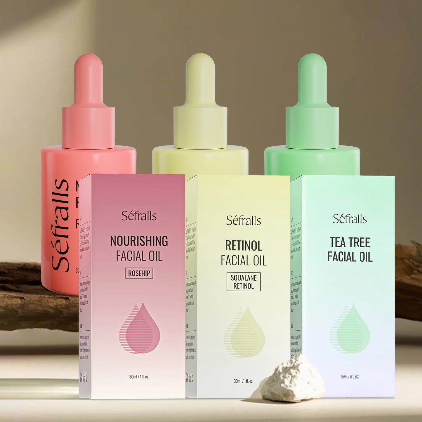 Séfralls Retinol Rosehip Tea Tree Facial Oils Set 30ml