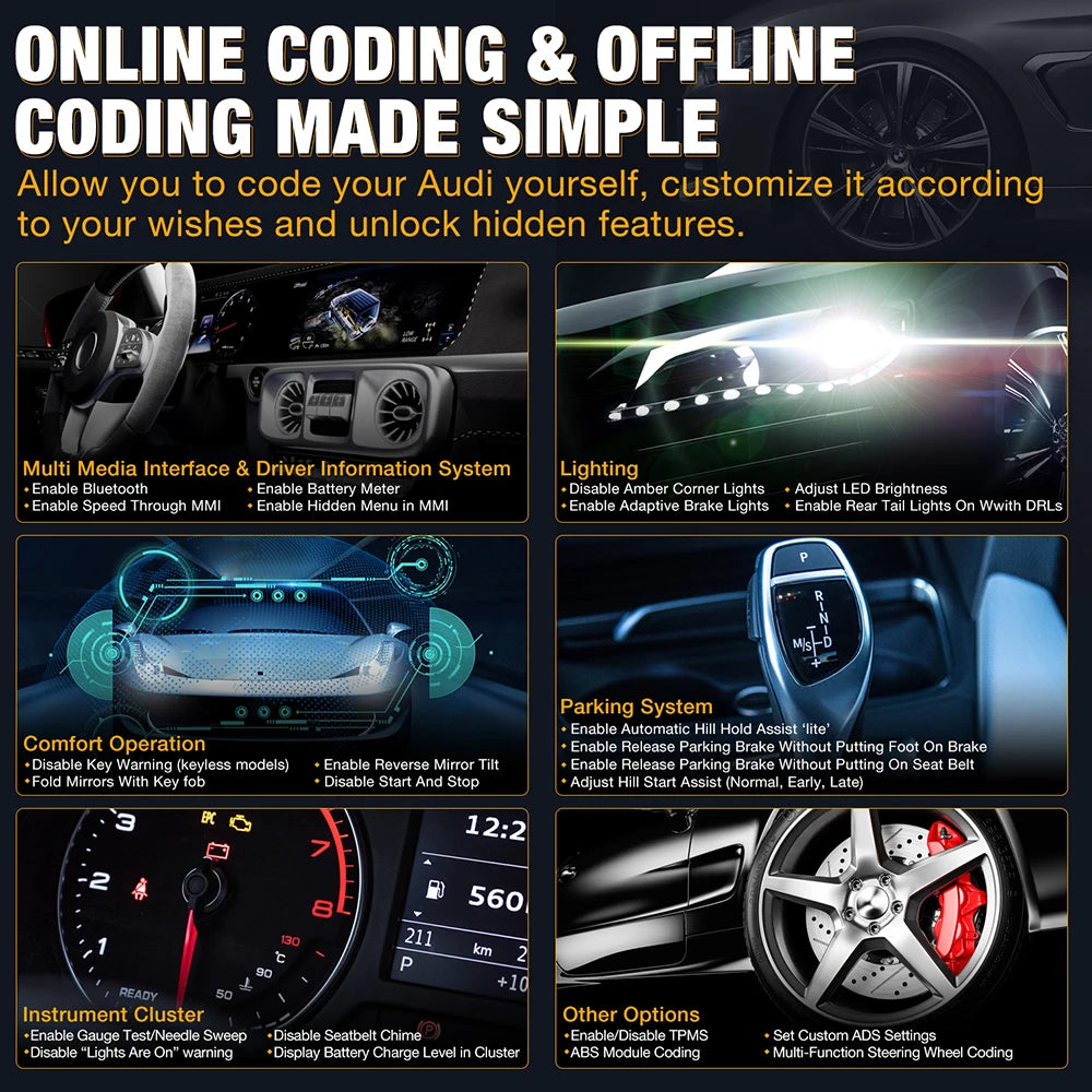 Lifetime Free Update Launch X431 Elite Car Diagnostic Tool Full System Scanner ECU Coding 31 Reset Service for Audi Benz BMW GM